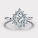 "Bianca" 1 Carat Star Shape Halo Pear Cut Diamond Engagement Ring HAPS05 HEERA DIAMONDS