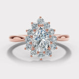 "Bianca" 1 Carat Star Shape Halo Pear Cut Diamond Engagement Ring HAPS05 HEERA DIAMONDS