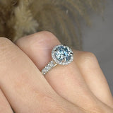 "Bloom" 1 Carat Round Cut Diamond Shoulder Engagement Ring HLR456