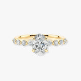 "Bree" Oval Cut 5 Carat Diamond Shoulder Engagement Ring
