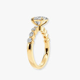 "Bree" Oval Cut 5 Carat Diamond Shoulder Engagement Ring