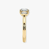 "Brielle" 1 Carat Three Stone Cushion and Half Moon Side Stones Trilogy Diamond Ring 3SCC01