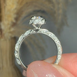 "Cal" 0.53 Carat Round Cut Natural Diamond Shoulder Engagement Ring HM781