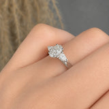 "Calystra" 0.50 Carat Oval Cut Natural Diamond Trilogy Engagement Ring MDC1239