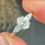 "Calystra" 0.50 Carat Oval Cut Natural Diamond Trilogy Engagement Ring MDC1239