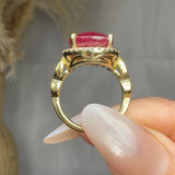 "Calzirel" Ruby 11.12 Carat Oval Cut Lab Grown Diamond Shoulder Engagement Ring HLR15 HEERA DIAMONDS