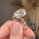 "Capri" Oval Cut Pink Diamond Shoulders Engagement Ring - HEERA DIAMONDS