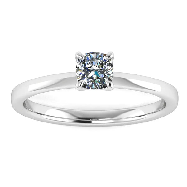 "Cara" Solitaire Cushion Cut Diamond Engagement Ring SSCC02 - HEERA DIAMONDS