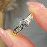 "Celvique" 0.88 Carat  Round Cut Natural Diamond Shoulder Engagement Ring MDR2799