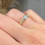 "Celvique" 0.88 Carat  Round Cut Natural Diamond Shoulder Engagement Ring MDR2799