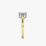 "Charlie" Emerald Cut 2 Carat Diamond Shoulder Yellow Gold Engagement Ring DSEC07