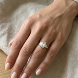 "Charlie" Emerald Cut 2 Carat Diamond Shoulder Yellow Gold Engagement Ring DSEC07