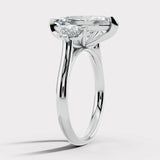 "Charlotte" 1 carat Three Stone Marquise Cut with Round Cut Diamond Trilogy Engagement Ring 3SMC02