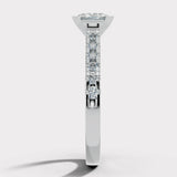 "Chloe" 1 Carat Princess Cut Diamond Scallop Set Diamond Band Engagement Ring DSPC04