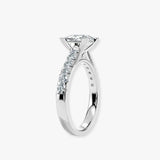 "Chloe" 1 Carat Princess Cut Diamond Scallop Set Diamond Band Engagement Ring DSPC04