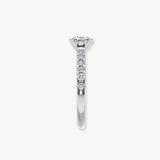 "Chloe" 1 Carat Princess Cut Diamond Scallop Set Diamond Band Engagement Ring DSPC04