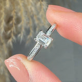 "Cirelle" 0.62 Carat Emerald Cut Natural Diamond Shoulder Engagement Ring MDC917