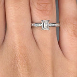 "Cirelle" 0.62 Carat Emerald Cut Natural Diamond Shoulder Engagement Ring MDC917