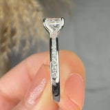 "Cirelle" 0.62 Carat Emerald Cut Natural Diamond Shoulder Engagement Ring MDC917