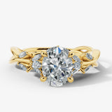 "Clandestine" Oval Cut 2.5 Carat Diamond Shoulder  18KT Yellow Gold Engagement Ring Render- Front view