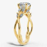 "Clandestine" Oval Cut 2.5 Carat Diamond Shoulder  18KT Yellow Gold Engagement Ring Render- side view