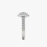 "Clara" 1 Carat Square Halo Princess Cut Diamond Shoulder Engagement Ring HAPC02