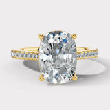 "Crussey" 5 Carat Cushion Cut Diamond Matching Bridal Set Engagement Ring HEERA DIAMONDS