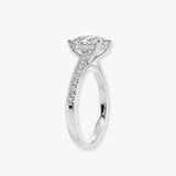 "Crussey" 5 Carat Cushion Cut Diamond Under Halo Matching Bridal Set Engagement Ring