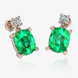 Cushion Shape Emerald Lab Grown Diamond Drop Earrings EDCCE HEERA GOLD
