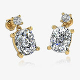 Cushion Shape Lab Grown Diamond Drop Earrings EDCCD HEERA GOLD