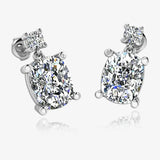 Cushion Shape Lab Grown Diamond Drop Earrings EDCCD HEERA GOLD