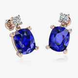 Cushion Shape Sapphire Lab Grown Diamond Drop Earrings EDCCS HEERA GOLD