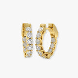 DIAMOND 2.04 CARAT CLAW SETTING HOOP EARRINGS