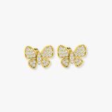 DIAMOND BUTTERFLY STUD EARRINGS