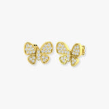 DIAMOND BUTTERFLY STUD EARRINGS