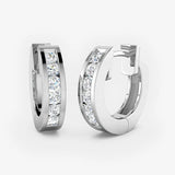 DIAMOND CHANNEL SETTING HOOP EARRINGS