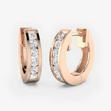 DIAMOND CHANNEL SETTING HOOP EARRINGS