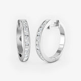 DIAMOND CHANNEL SETTING HOOP EARRINGS