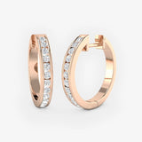 DIAMOND CHANNEL SETTING HOOP EARRINGS