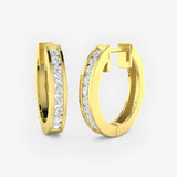 DIAMOND CHANNEL SETTING HOOP EARRINGS