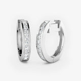 DIAMOND CHANNEL SETTING HOOP EARRINGS