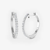 DIAMOND CLAW SET HOOP EARRINGS