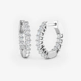 DIAMOND CLAW SETTING HOOP EARRING