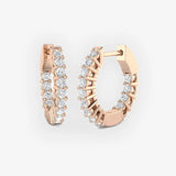 DIAMOND CLAW SETTING HOOP EARRING