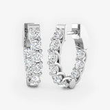 DIAMOND CLAW SETTING HOOP EARRINGS