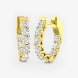 DIAMOND CLAW SETTING HOOP EARRINGS
