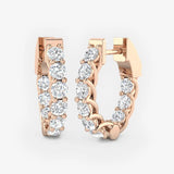 DIAMOND CLAW SETTING HOOP EARRINGS