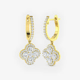 DIAMOND CLUSTER AND HALO DROP EARRINGS