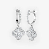 DIAMOND CLUSTER AND HALO DROP EARRINGS
