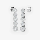 DIAMOND CLUSTER DROP EARRING LM JEWELLERY